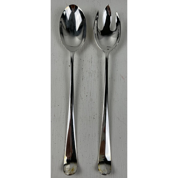 Studio Silversmiths 2 Piece Silver Plated Salad Servers 9 inches long - Picture 1 of 7
